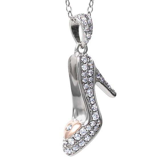 18k Diamond Cinderella Glass Slipper Necklace - Picture 3 of 9